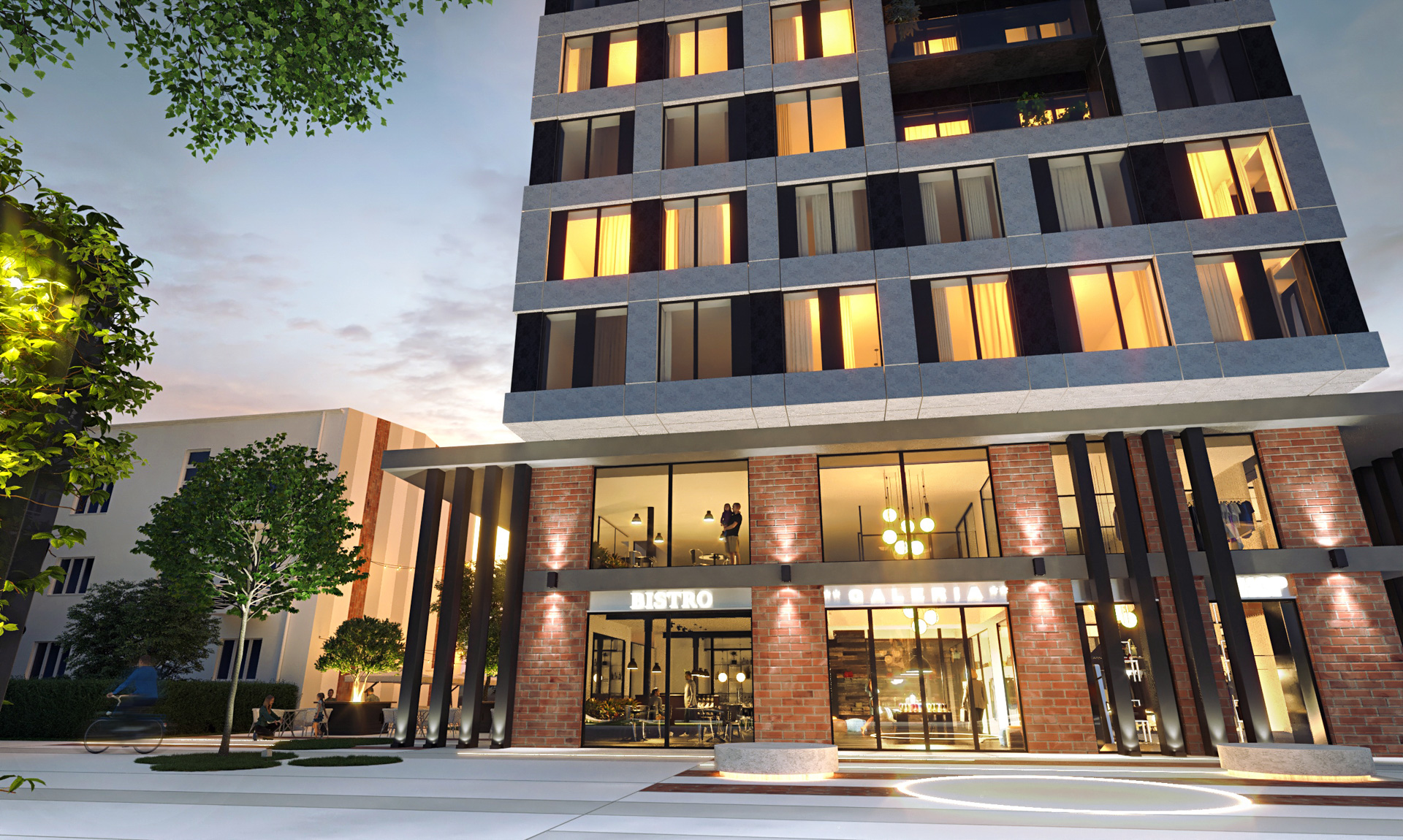 Budynek mieszkalny wielorodzinny z częścią usługową